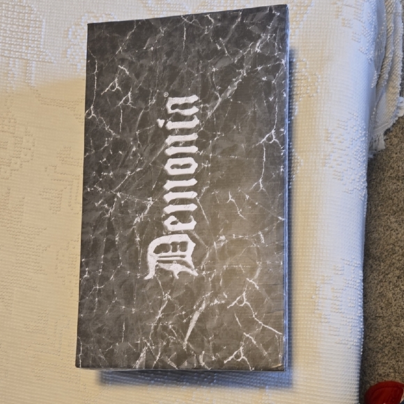 Demonia Trinity Black Platform Boots with Silver Buckles - Picture 7 of 11